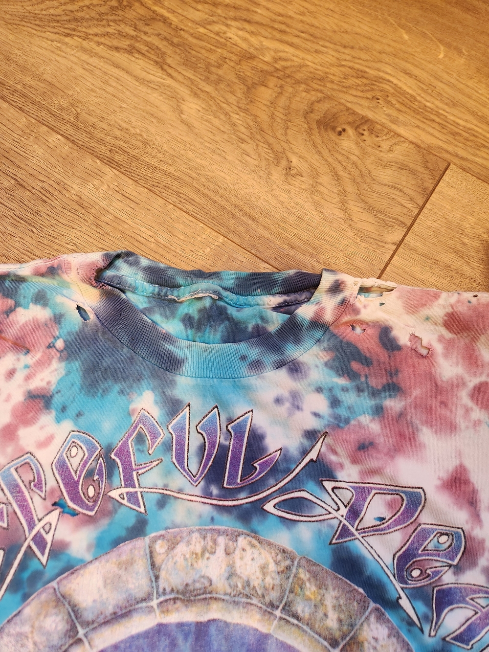 Vintage 1993 Grateful Dead Tie-Dye Sun & Moon Skeleton Tee Large MSG Concert - Picture 5 of 10